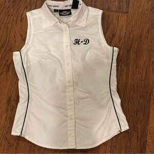 Harley-Davidson Women’s Sleeveless Shirt XS | 2007 Embroidered Wings